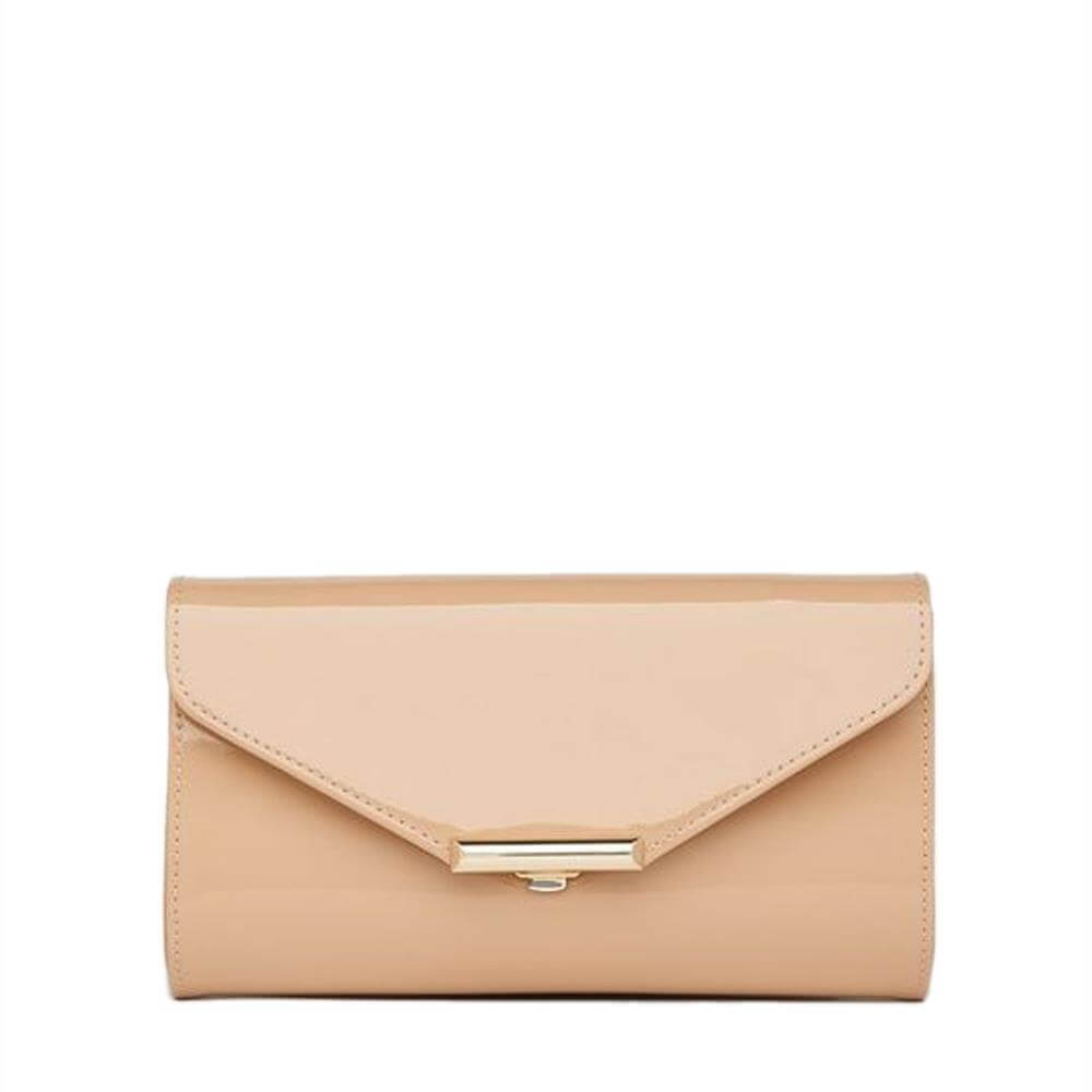 LK Bennett Lucy Nude Patent Clutch